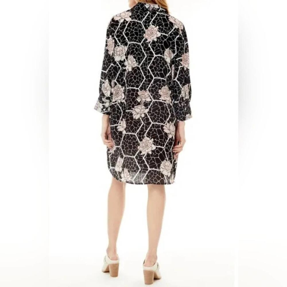 Nordstrom Love by Design NWT Brooklyn Black Floral Art Button Shirt Dress XL - Picture 3 of 8
